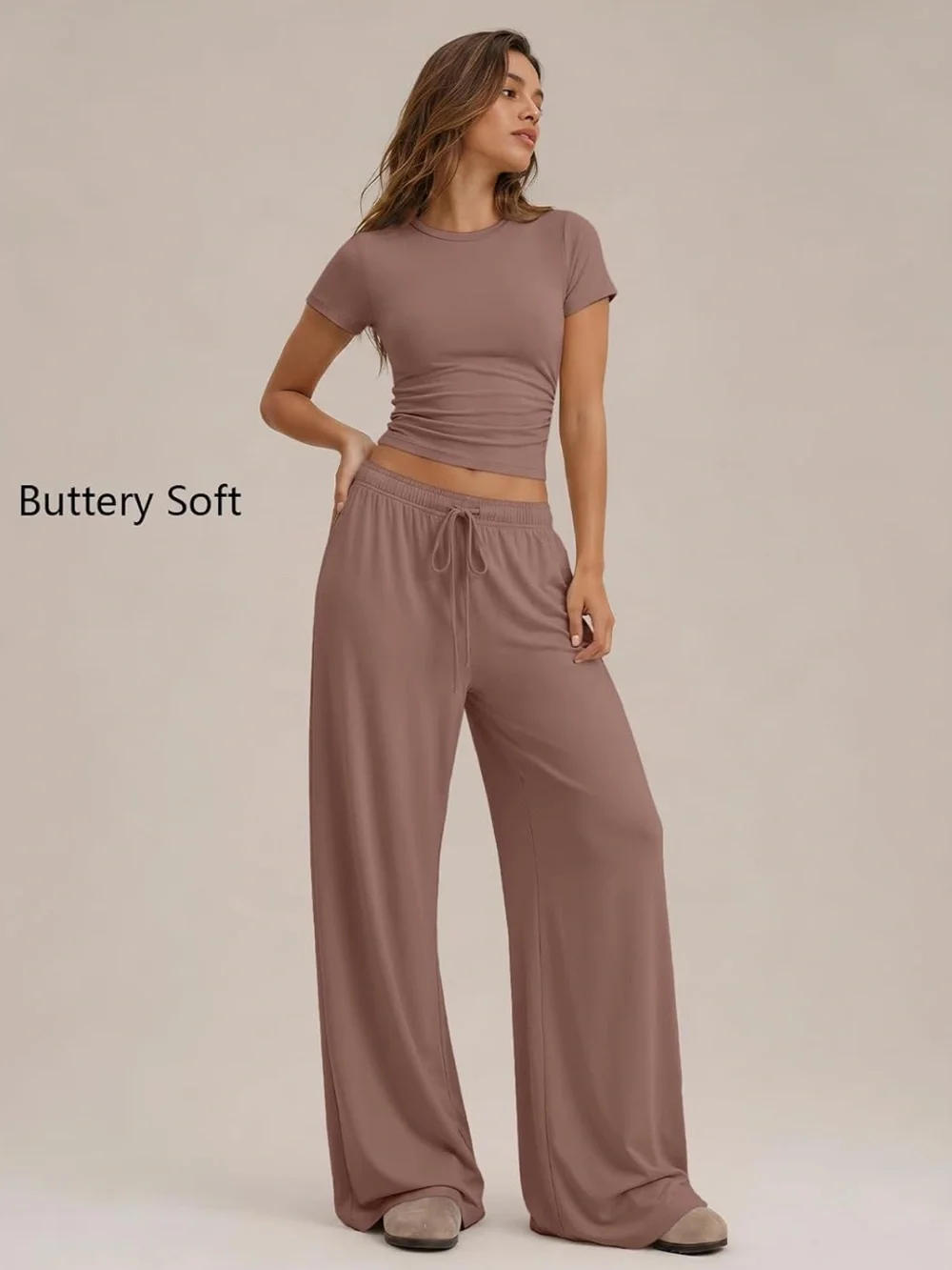 NEW 2 Piece Matching Summer Lounge Set - Mauve Rose, size L
